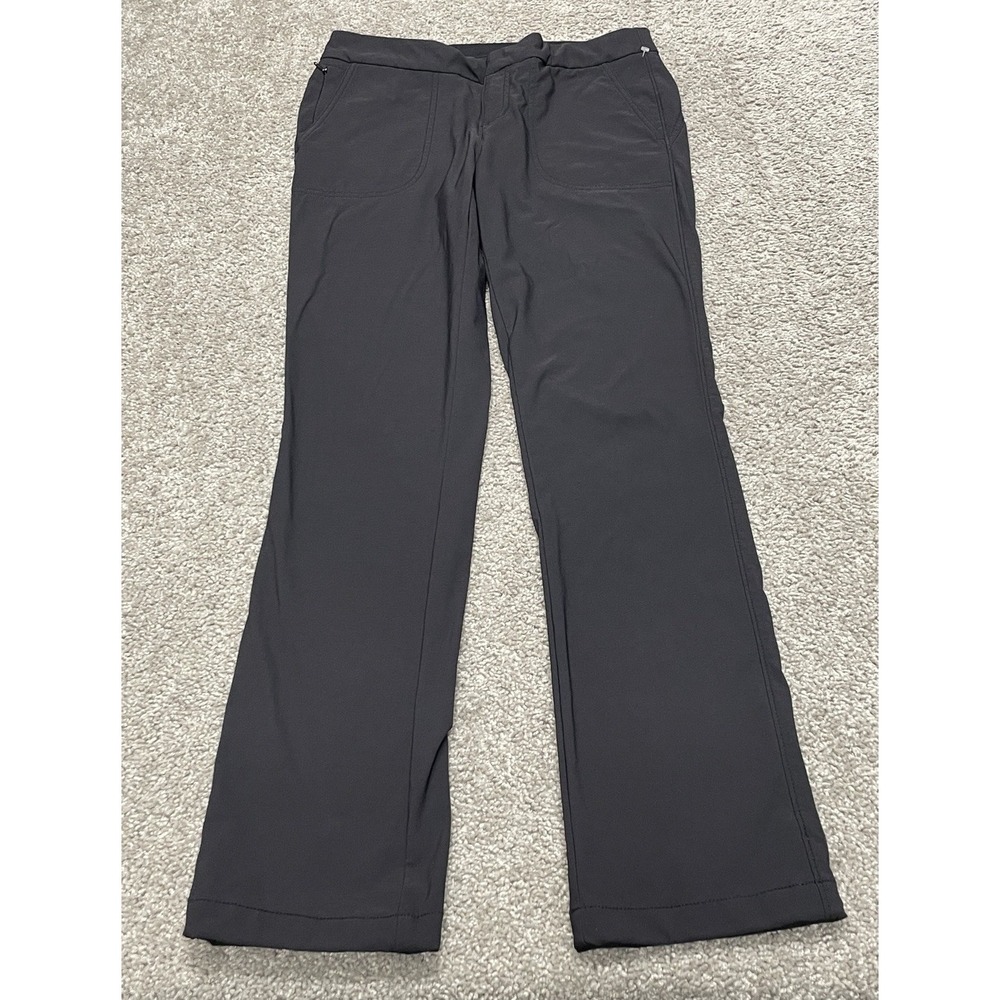 Athleta Wander Stash Skinny‎ Pant Women's 8 Black Stretch Zip Pockets EUC Nylon